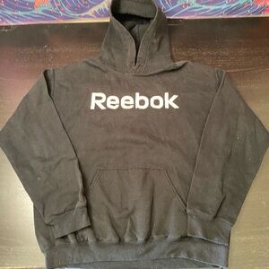 Reebok Black Zip-Up Hoodie with White Logo